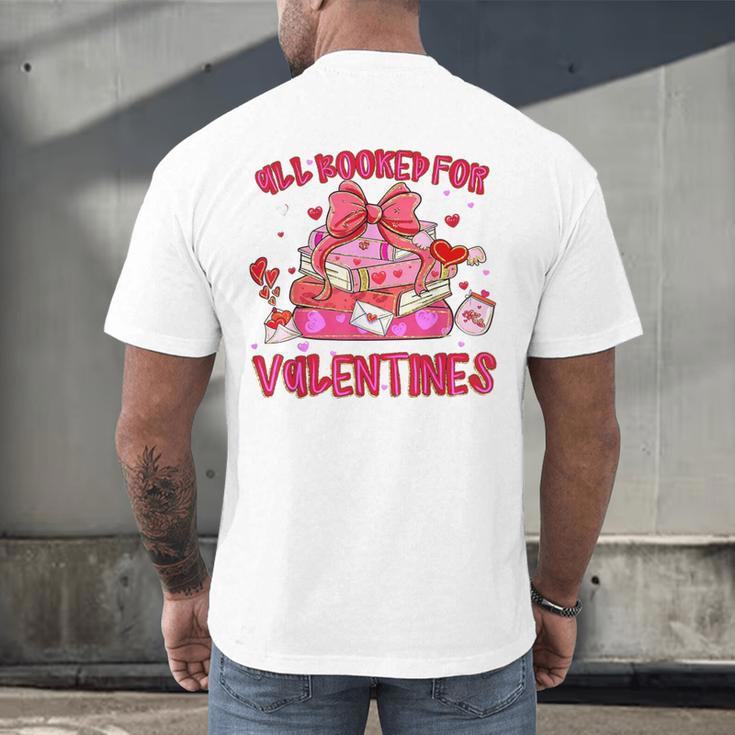 Groovy All Booked For Valentines Books Pink Coquette Bow Men's Back Print T-Shirt