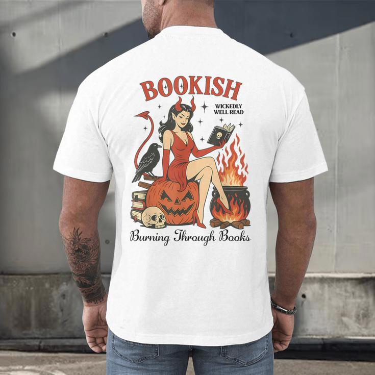 Halloween Bookish Witchy Book Club Hot Girls Read Men's Back Print T-Shirt Halloween Bookish Witchy Book Club Hot Girls Read Men's Back Print T-Shirt