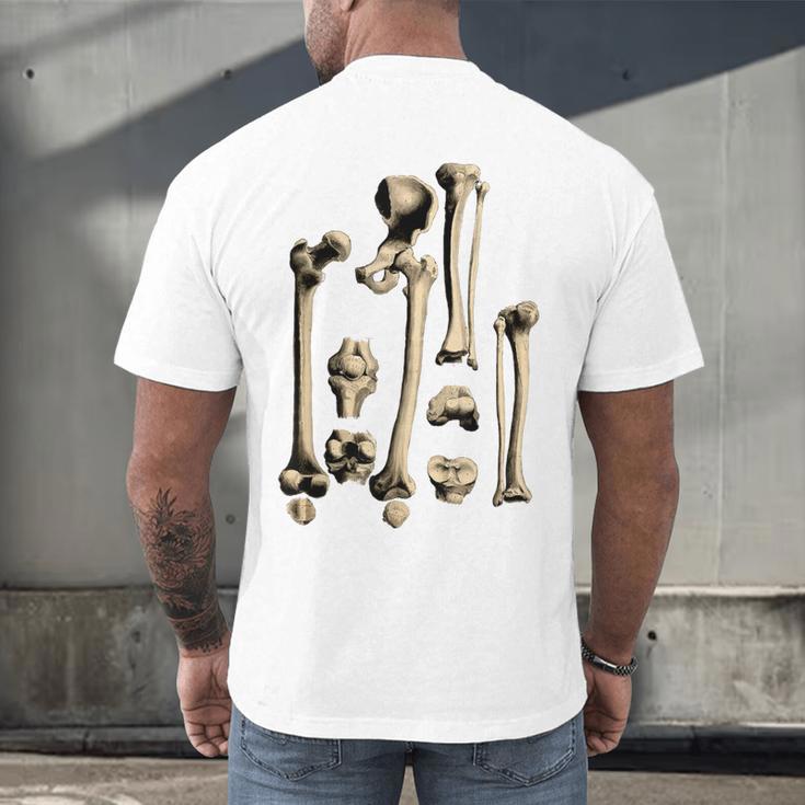 Hip And Leg Bones Book Print Vintage Human Bones Men's Back Print T-Shirt