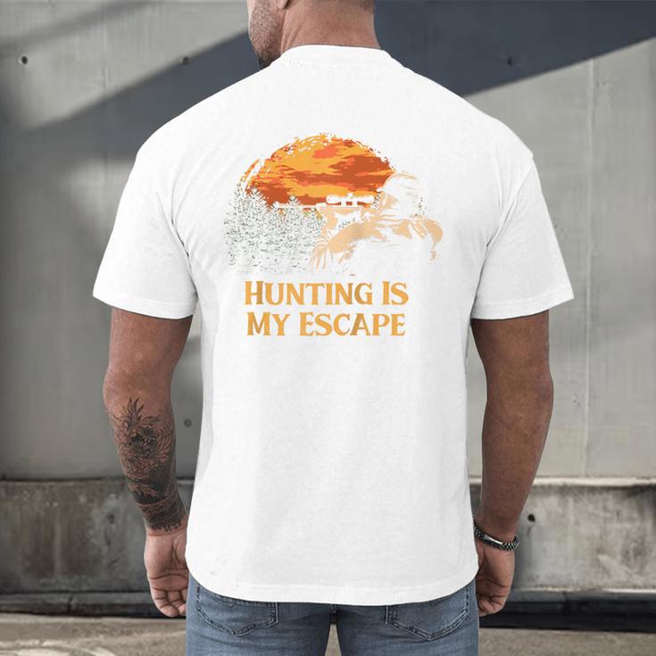 Hunting Is My Escape Introvert Hunter Antisocial Raglan Baseball Tee Men's Back Print T-Shirt
