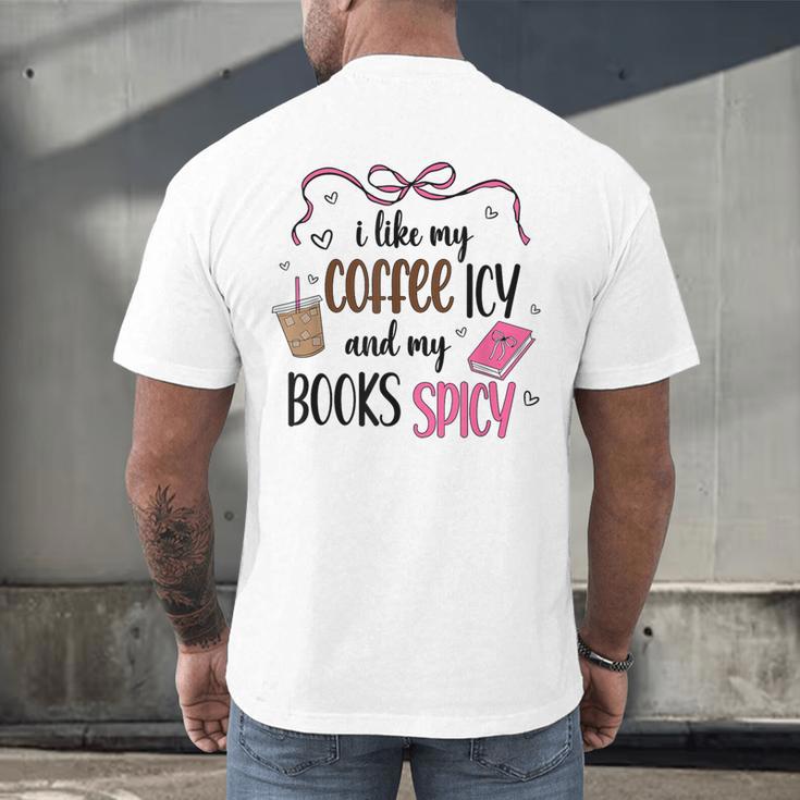 Iced Coffee & Reading Smut Books Girly Spicy Novels Men's Back Print T-Shirt