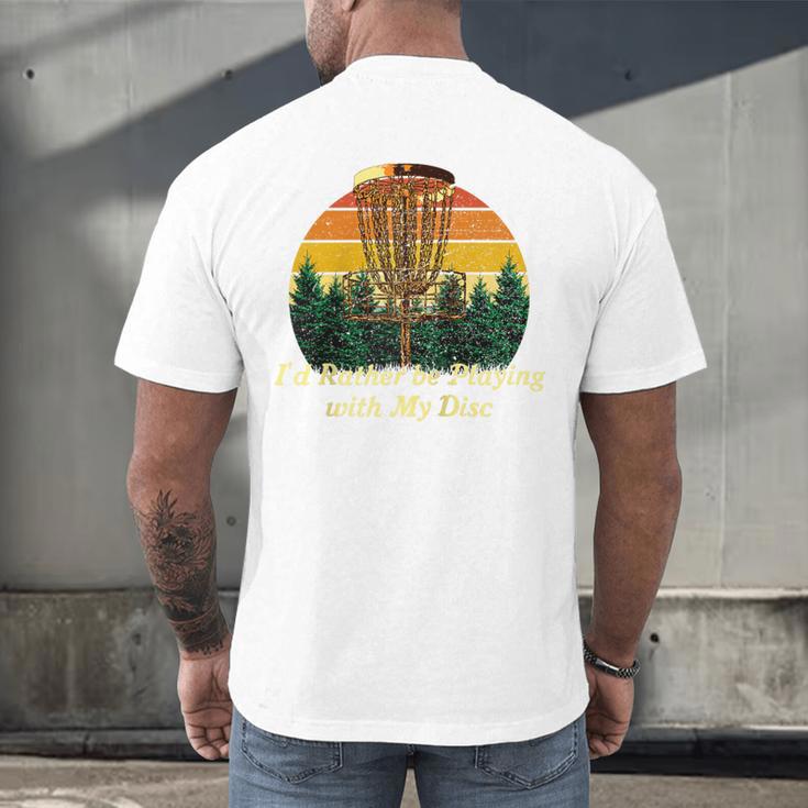 Id Rather Be Playing With My Disc Introvert Disc Golf Raglan Baseball Tee Men's Back Print T-Shirt