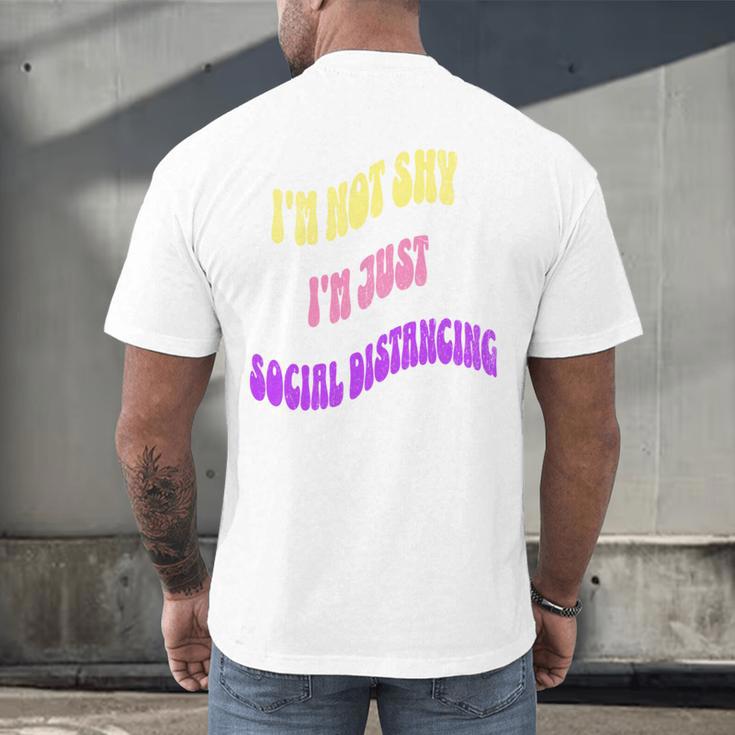 I'm Just Social Distancing Introvert Funny Men's Back Print T-Shirt I'm Just Social Distancing Introvert Funny Men's Back Print T-Shirt