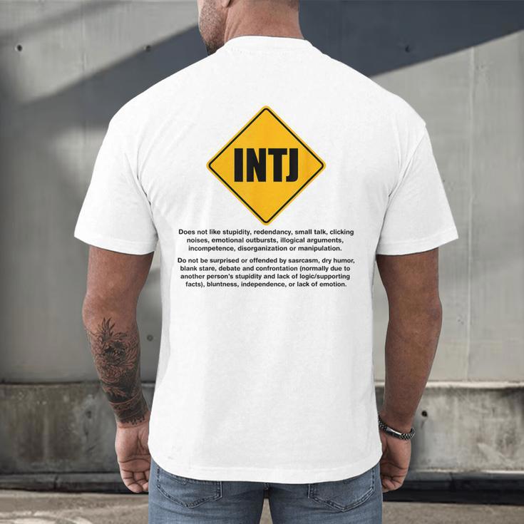 INTJ Warnings Architect Personality Type Introvert Men's Back Print T-Shirt INTJ Warnings Architect Personality Type Introvert Men's Back Print T-Shirt