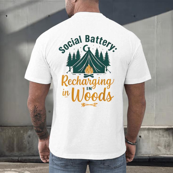 Introvert Camping Social Battery Recharging In The Woods Men's Back Print T-Shirt