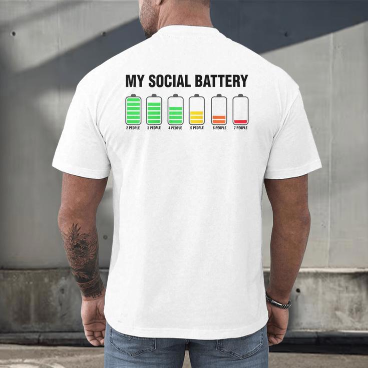 Introvert Cute My Social Battery Raglan Baseball Tee Men's Back Print T-Shirt