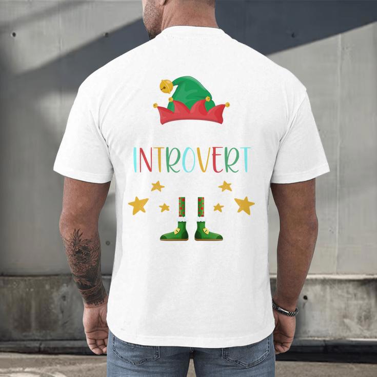 The Introvert Elf Christmas Family Matching Fun Xmas Top Men's Back Print T-Shirt