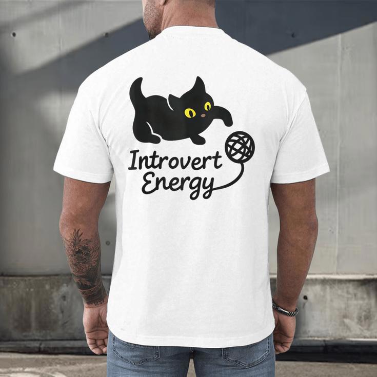 Introvert Energy Cat Love Cat Meme Men's Back Print T-Shirt