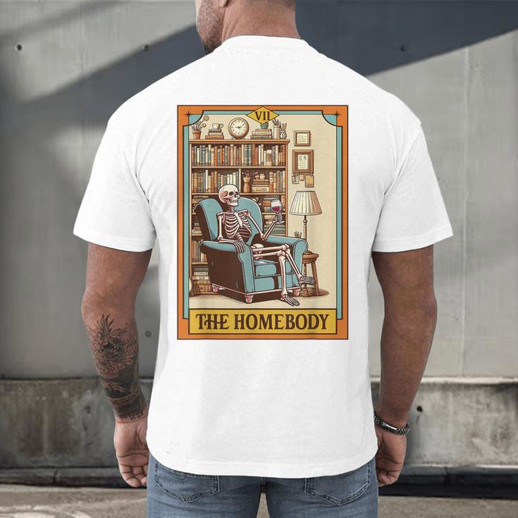 Introvert Homebody Awkward Skeleton The Homebody Tarot Card Men's Back Print T-Shirt