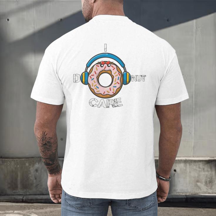 Introvert Music Lover Donuts Sarcastic Men's Back Print T-Shirt Introvert Music Lover Donuts Sarcastic Men's Back Print T-Shirt