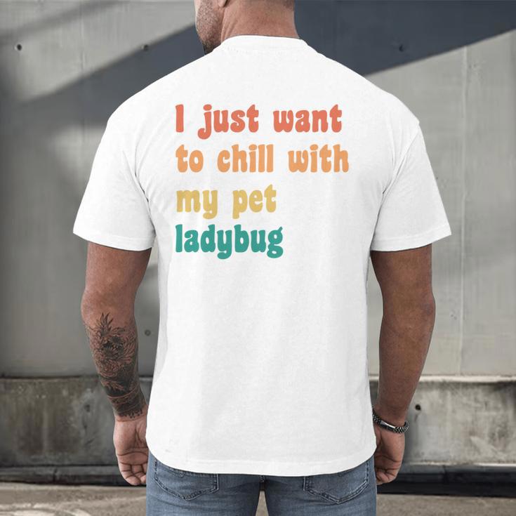 Introvert Pet Ladybug Mom Men's Back Print T-Shirt Introvert Pet Ladybug Mom Men's Back Print T-Shirt