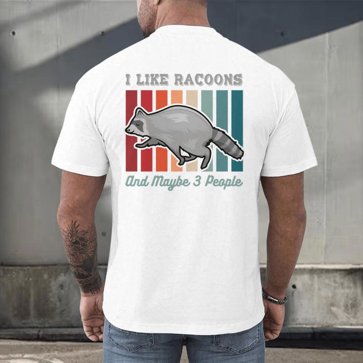 Introvert Raccoon Animal Lover Trash Panda Antisocial Retro Men's Back Print T-Shirt Introvert Raccoon Animal Lover Trash Panda Antisocial Retro Men's Back Print T-Shirt
