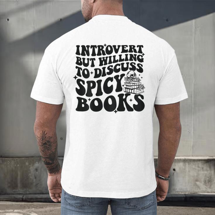 Introvert But Willing To Discuss Spicy Books Men's Back Print T-Shirt Introvert But Willing To Discuss Spicy Books Men's Back Print T-Shirt