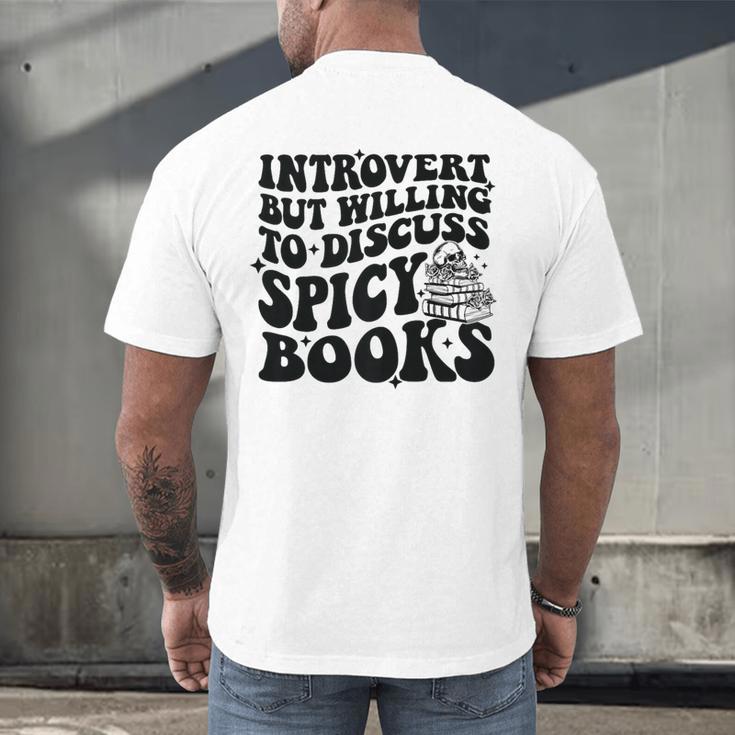 Introvert But Willing To Discuss Spicy Books Men's Back Print T-Shirt Introvert But Willing To Discuss Spicy Books Men's Back Print T-Shirt