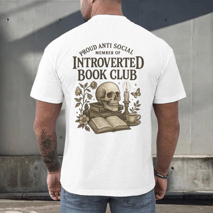 Introverted Book Club Member Anti Social Reader Men's Back Print T-Shirt