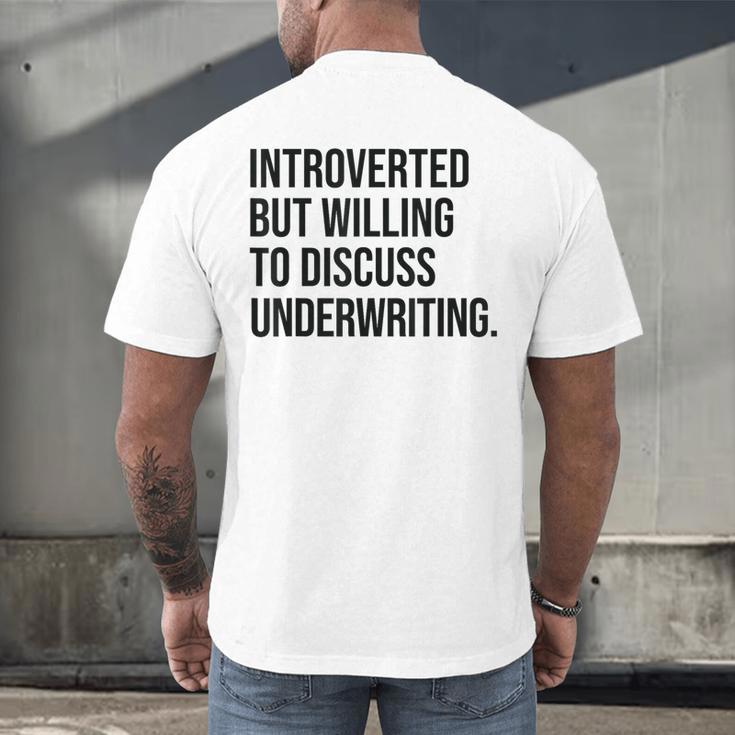 Introverted Underwriter Underwriting Introvert Men's Back Print T-Shirt Introverted Underwriter Underwriting Introvert Men's Back Print T-Shirt