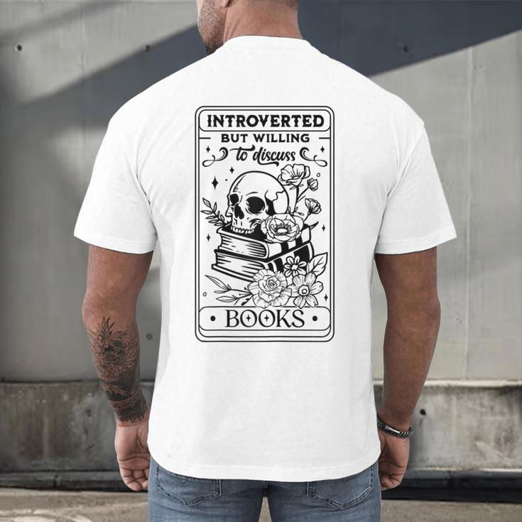 Introverted BUT Willing To Discuss Books Book Lover Men's Back Print T-Shirt Introverted BUT Willing To Discuss Books Book Lover Men's Back Print T-Shirt