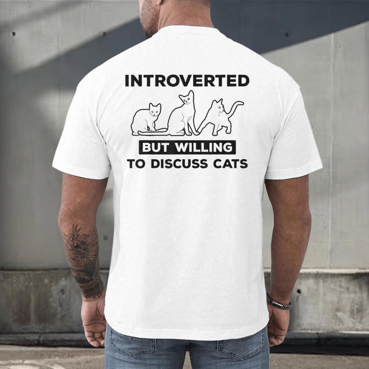Introverted But Willing To Discuss Cats Introvert Shy Men's Back Print T-Shirt