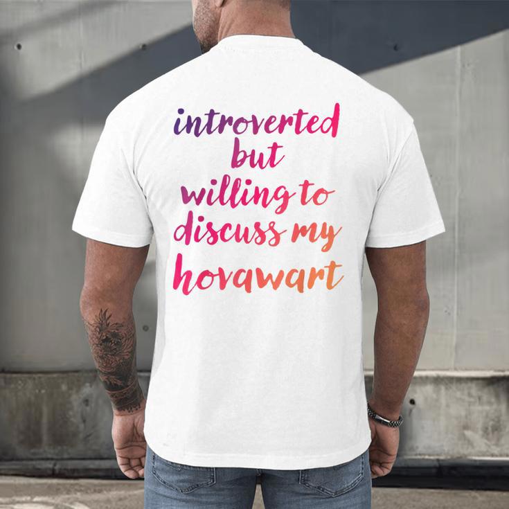 Introverted Willing To Discuss Hovawart Introvert Men's Back Print T-Shirt