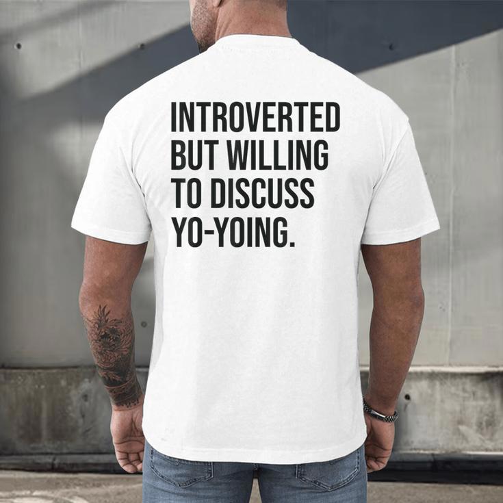 Introverted Yoyo Toy Player Yo-Yo Introvert Men's Back Print T-Shirt