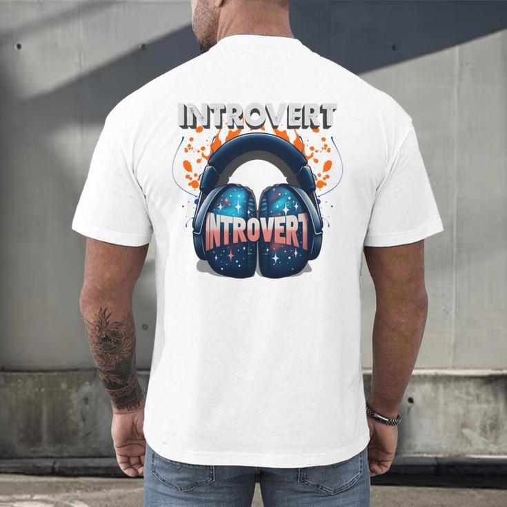 Introvert's Best Friend Noise-Canceling Headphones Men's Back Print T-Shirt