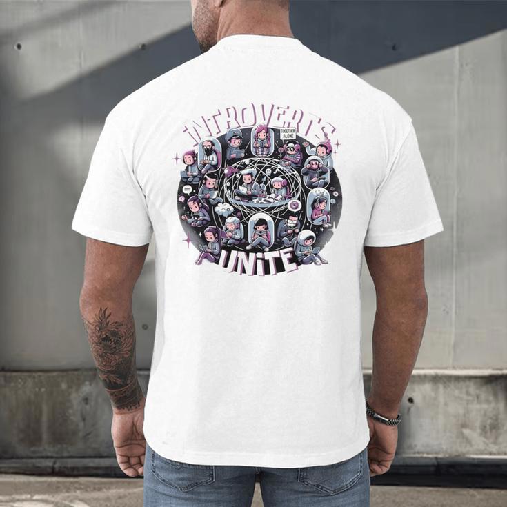 Introverts Unite Quirky Solitude Men's Back Print T-Shirt Introverts Unite Quirky Solitude Men's Back Print T-Shirt
