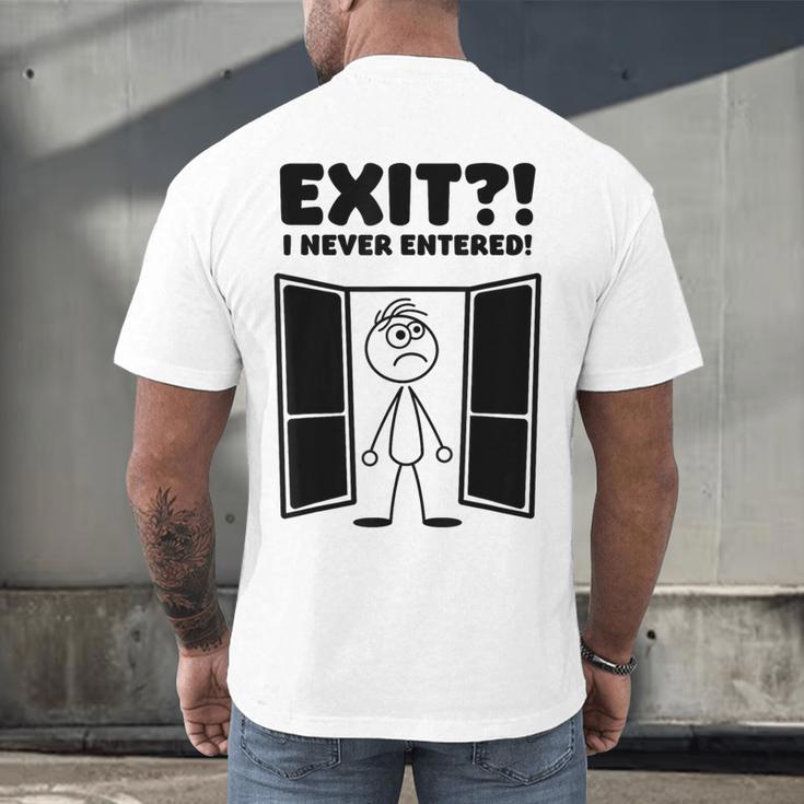 Irony Sarcasm Introvert Dry Humor Cartoon Comic Geek Nerd Men's Back Print T-Shirt