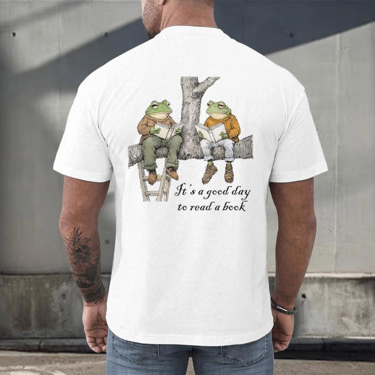 It's A Good Day To Read A Book Frog Toad Men's Back Print T-Shirt It's A Good Day To Read A Book Frog Toad Men's Back Print T-Shirt