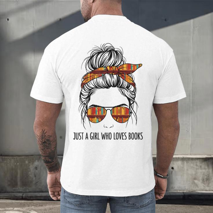 Just a Girl Who Loves Books Pajamas Shirt Reading Book Lover Men's Back Print T-Shirt Just a Girl Who Loves Books Pajamas Shirt Reading Book Lover Men's Back Print T-Shirt