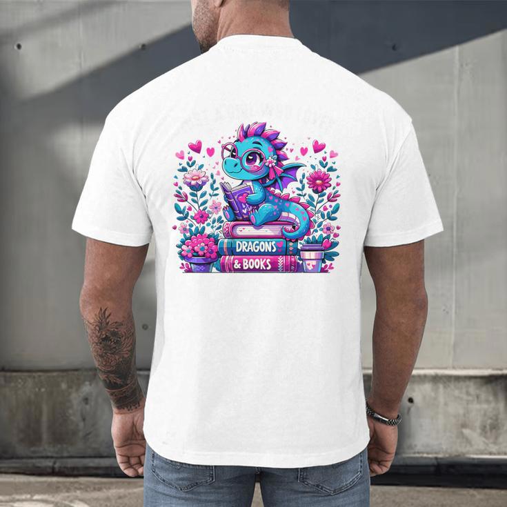 Just A Girl Who Loves Dragons And Books Cute Dragon Reading Premium Tri-Blend Men's Back Print T-Shirt Just A Girl Who Loves Dragons And Books Cute Dragon Reading Premium Tri-Blend Men's Back Print T-Shirt