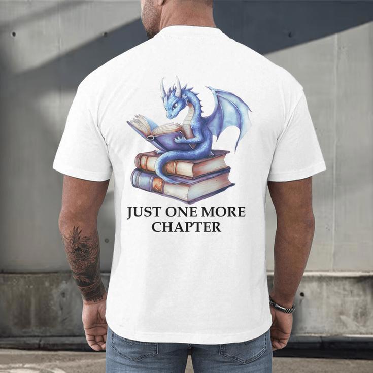 Just One More Chapter Book Dragon Reading Book Lover Bookish Men's Back Print T-Shirt