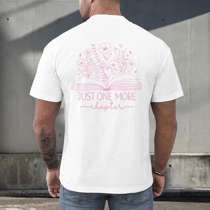 Just One More Chapter Bookish Book Reading Bright Hot Pink Men's Back Print T-Shirt