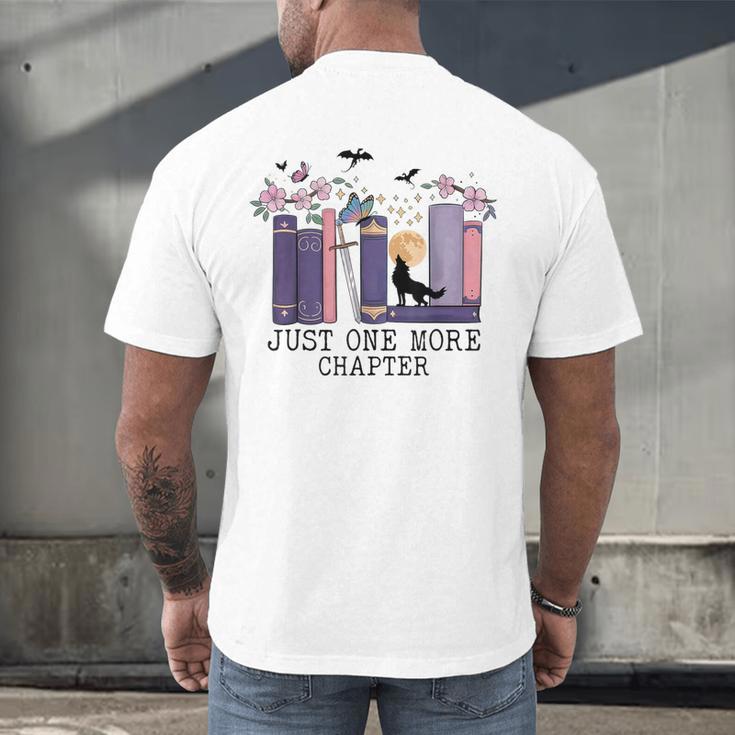 Just One More Chapter Romantasy Book Dragon Bookworm Bookish Men's Back Print T-Shirt