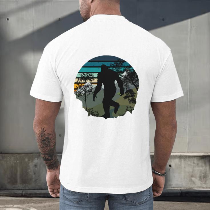Just Me And My Yeti Retro Sunset Mountain Hiking Introvert Men's Back Print T-Shirt Just Me And My Yeti Retro Sunset Mountain Hiking Introvert Men's Back Print T-Shirt