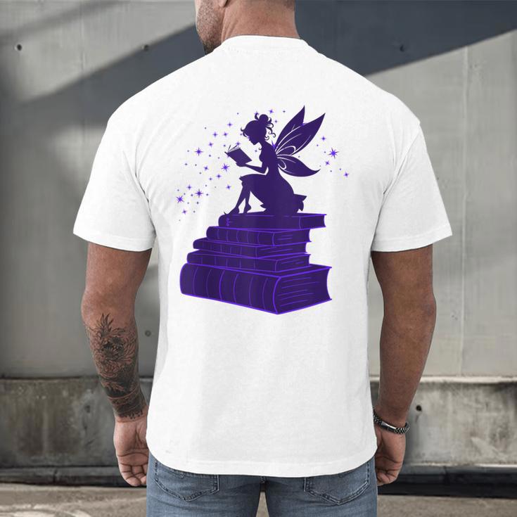 Kawaii Fairy Bookish Book Lover Library Read Men's Back Print T-Shirt