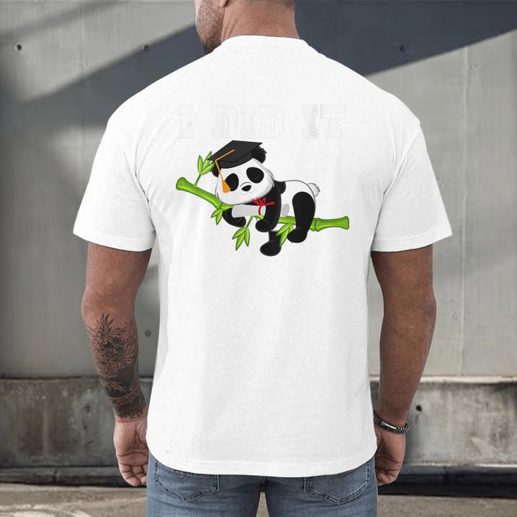 I Did It Kawaii Panda With Graduation Cap Diploma Men's Back Print T-Shirt