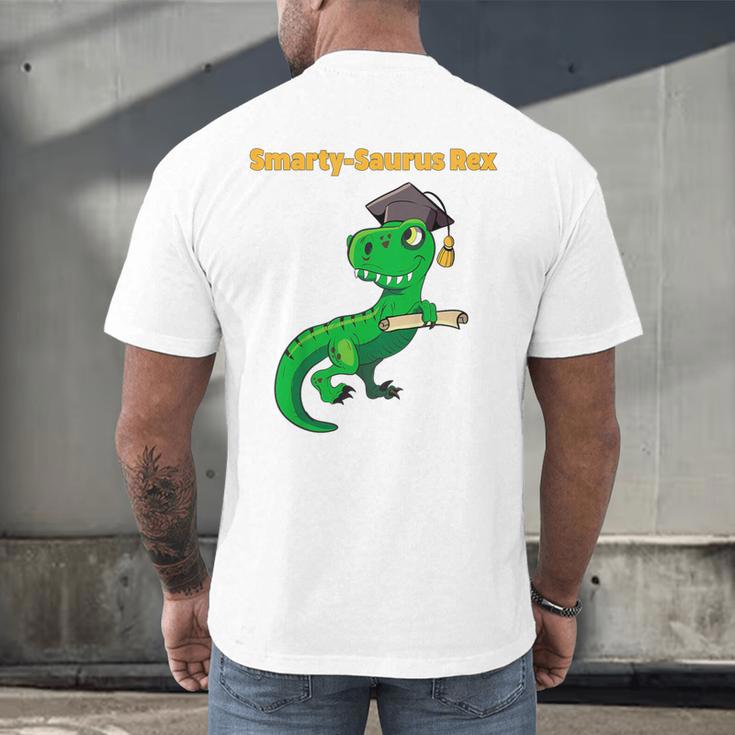 Kids Cute Graduation Dinosaur Smarty Saurus Kinder VPK Pre-k Grad Men's Back Print T-Shirt