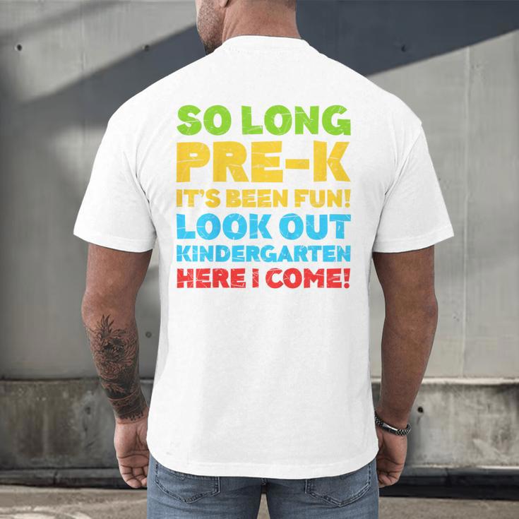 Kids So Long PRE-K It's Been Fun Shirt Boy Girl Graduation Men's Back Print T-Shirt