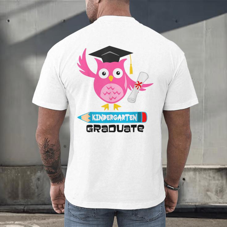 Kindergarten Graduation Tee Shirt Pink Owl T-Shir Men's Back Print T-Shirt