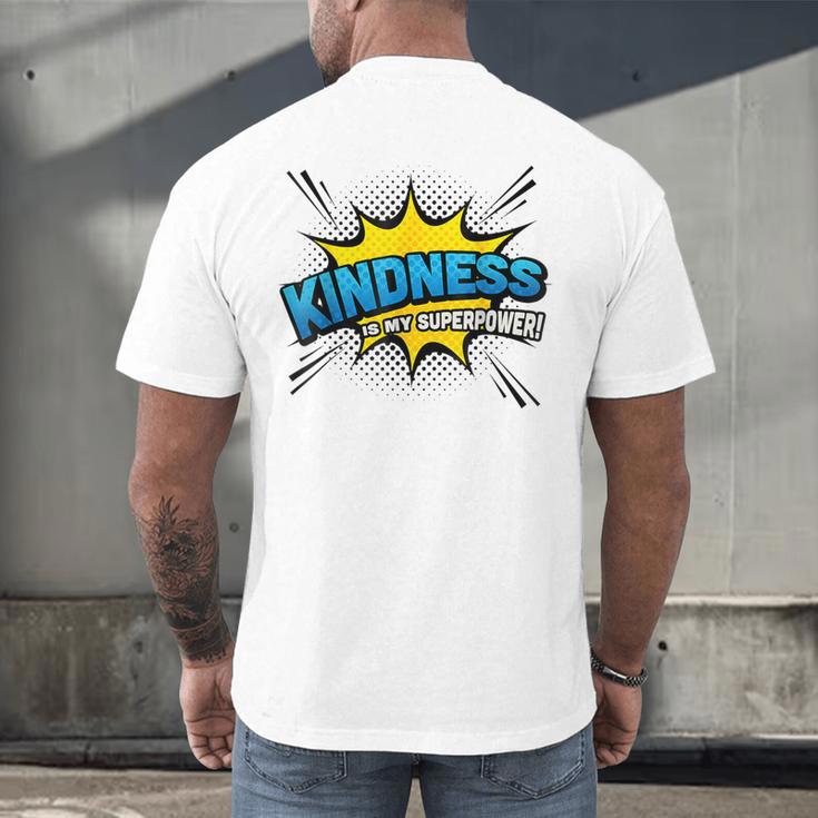 Kindness Is My Superpower Retro Comic Book T-Shirt Men's Back Print T-Shirt