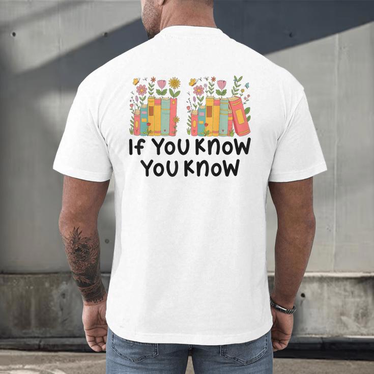 If You Know You Know 6 7 Reading Books Merry Christmas Men's Back Print T-Shirt