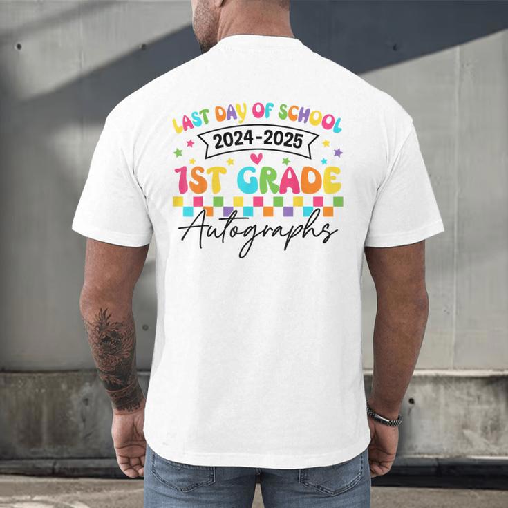 Last Day Of School Autograph 1st Grade Graduation Boys Girls Men's Back Print T-Shirt