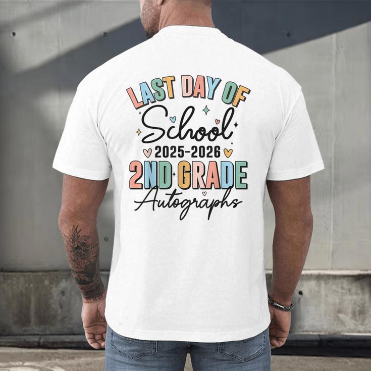 Last Day Of School Autograph 2nd Grade Graduation Boys Girls Men's Back Print T-Shirt