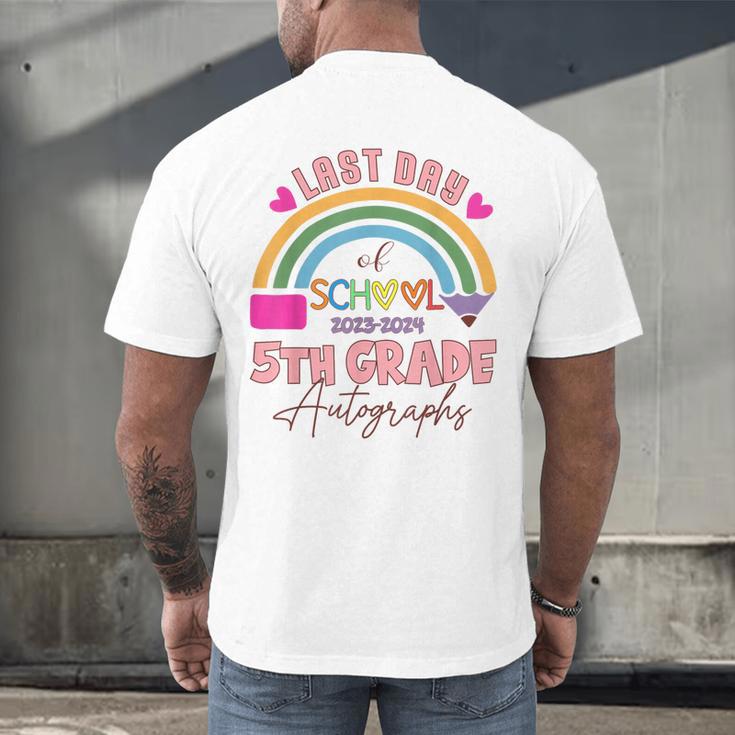 Last Day Of School Autograph 5th Grade Graduation Boys Girls Men's Back Print T-Shirt