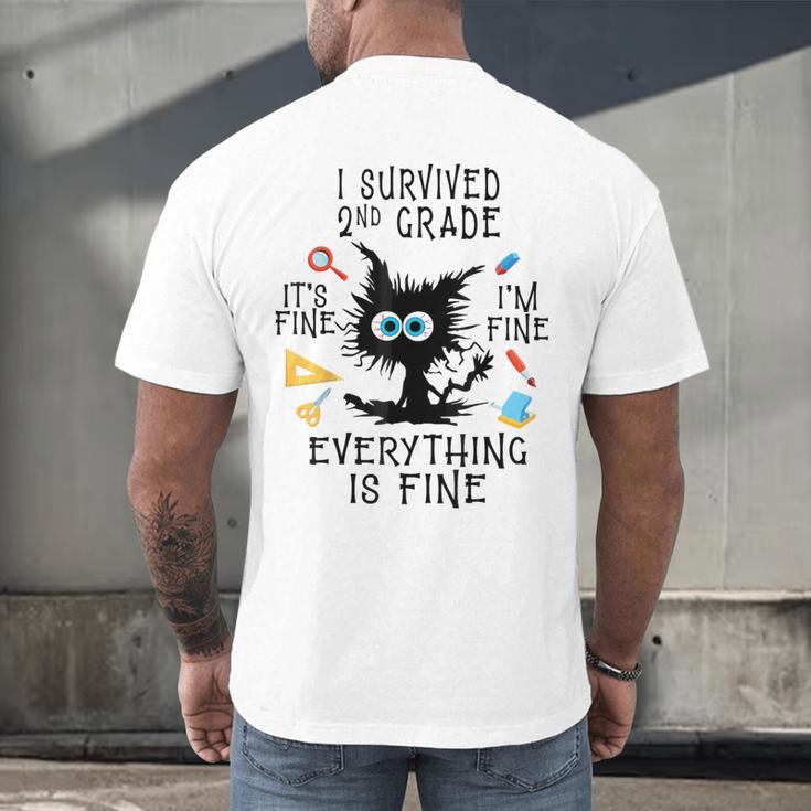 Last Day Of School Student Graduation I Survived 2nd Grade Men's Back Print T-Shirt