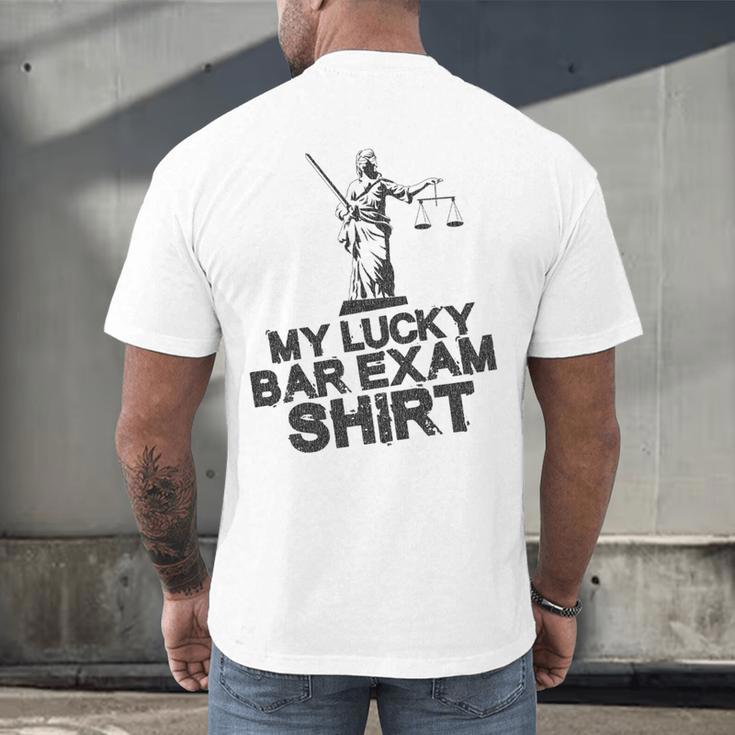 Law School Graduation My Lucky Bar Exam Shirt Lawyer Men's Back Print T-Shirt