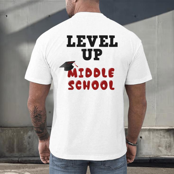 Level Up Middle School 5th Grade Graduation Men's Back Print T-Shirt