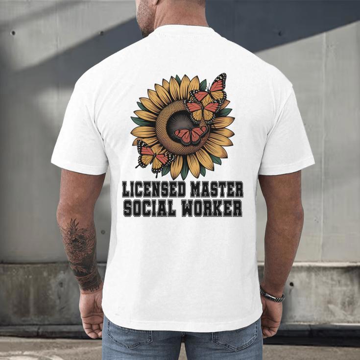 Licensed Masters Social Work Worker LMSW Graduation 2026 Men's Back Print T-Shirt