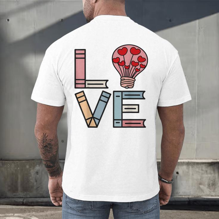Love Books Reading Men's Back Print T-Shirt Love Books Reading Men's Back Print T-Shirt