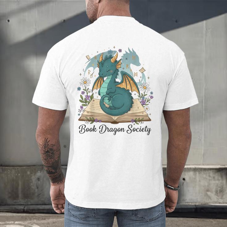 Magical Book Dragon Fantasy Reading Enthusiast Art Men's Back Print T-Shirt Magical Book Dragon Fantasy Reading Enthusiast Art Men's Back Print T-Shirt